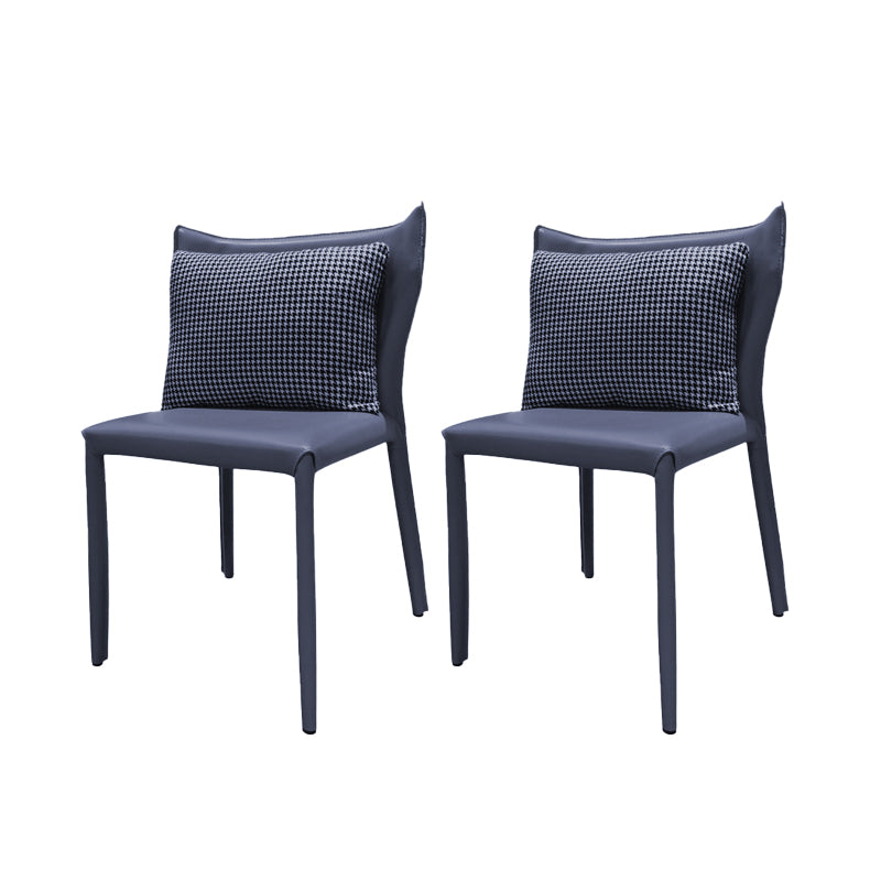 Faux Leather Kitchen Dining Armless Chair Wingback Side Chair