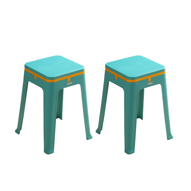 Glam Indoor-Outdoor Backless Dining Chair Plastic Stackable Side Chair