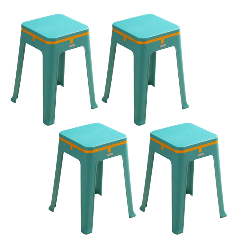 Glam Indoor-Outdoor Backless Dining Chair Plastic Stackable Side Chair