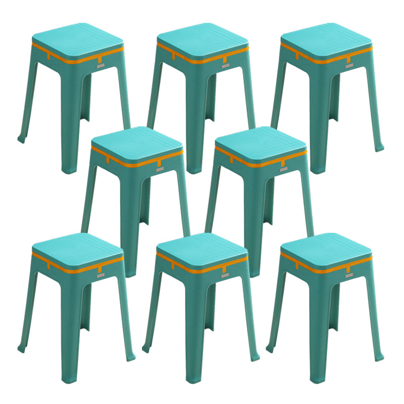 Glam Indoor-Outdoor Backless Dining Chair Plastic Stackable Side Chair