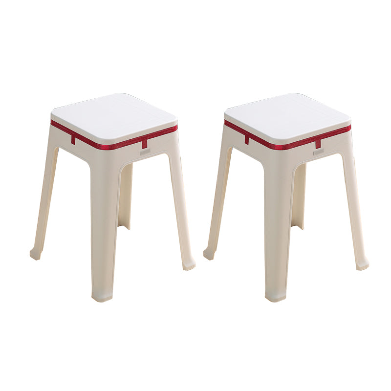 Glam Indoor-Outdoor Backless Dining Chair Plastic Stackable Side Chair