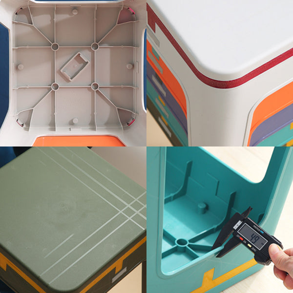 Glam Indoor-Outdoor Backless Dining Chair Plastic Stackable Side Chair