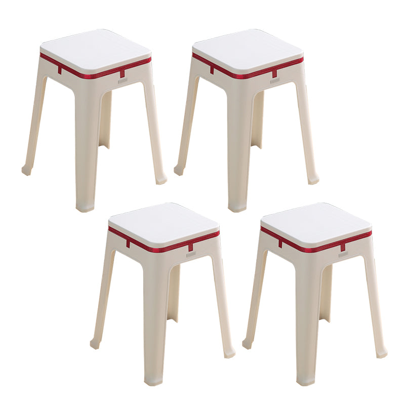 Glam Indoor-Outdoor Backless Dining Chair Plastic Stackable Side Chair