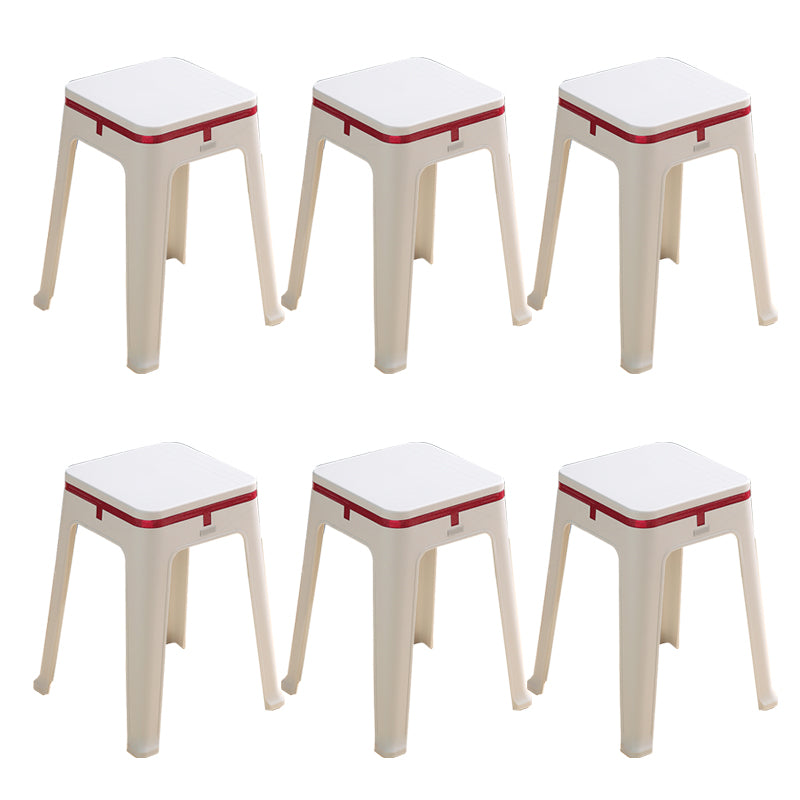 Glam Indoor-Outdoor Backless Dining Chair Plastic Stackable Side Chair