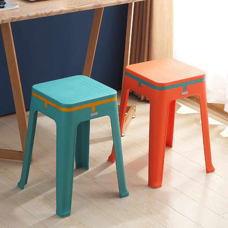 Glam Indoor-Outdoor Backless Dining Chair Plastic Stackable Side Chair