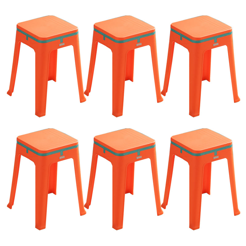 Glam Indoor-Outdoor Backless Dining Chair Plastic Stackable Side Chair