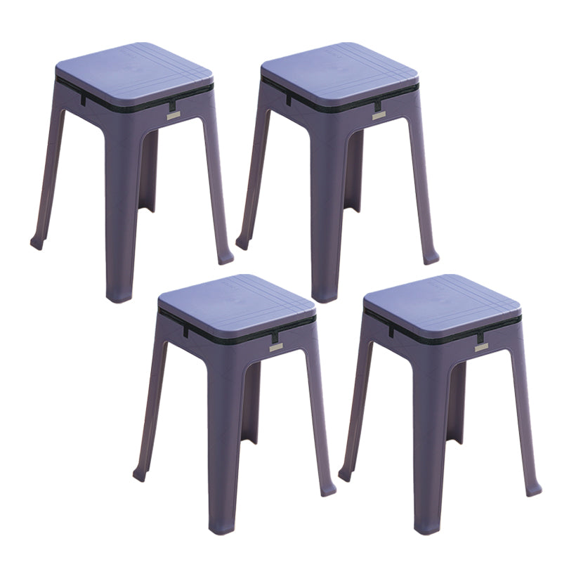 Glam Indoor-Outdoor Backless Dining Chair Plastic Stackable Side Chair