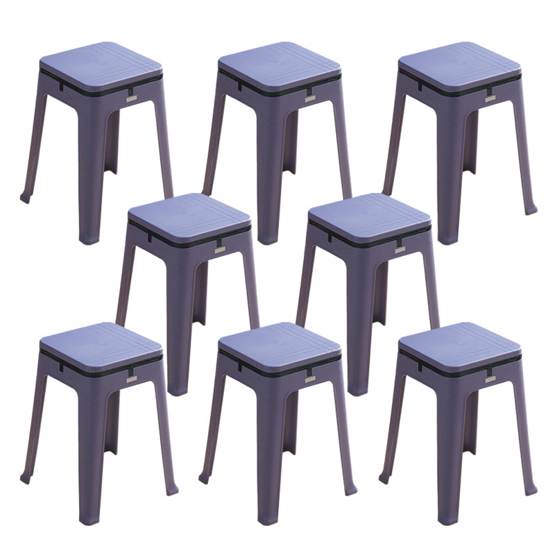 Glam Indoor-Outdoor Backless Dining Chair Plastic Stackable Side Chair