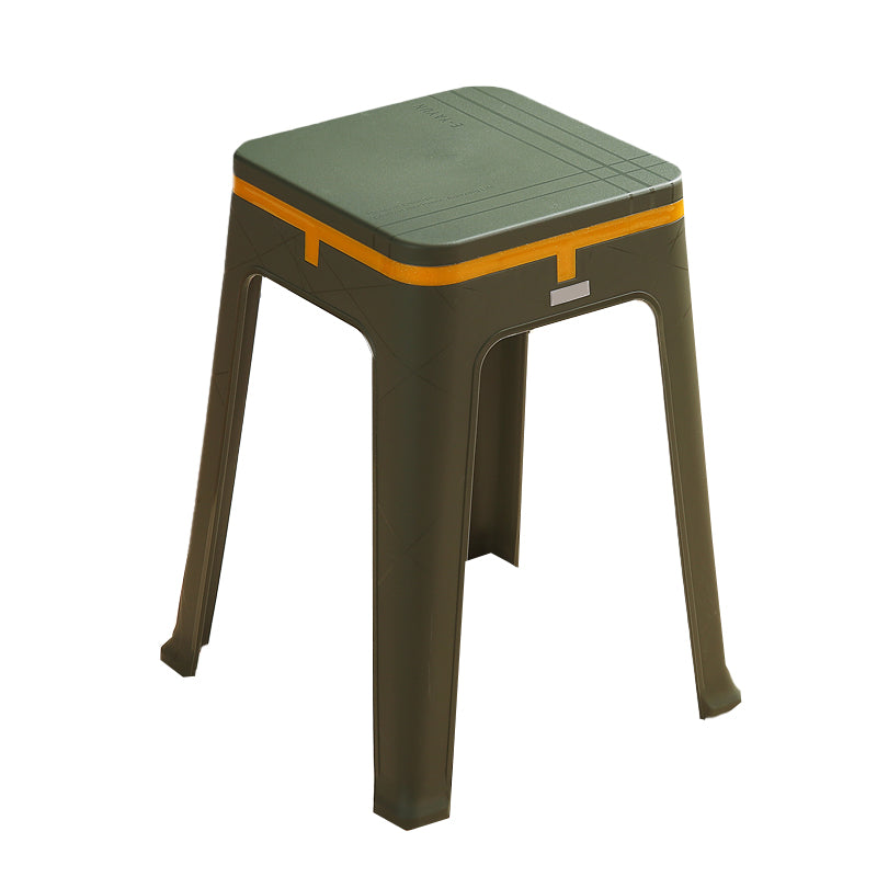 Glam Indoor-Outdoor Backless Dining Chair Plastic Stackable Side Chair