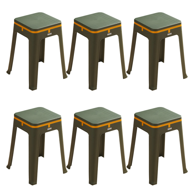 Glam Indoor-Outdoor Backless Dining Chair Plastic Stackable Side Chair