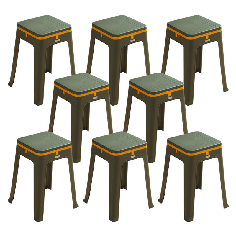 Glam Indoor-Outdoor Backless Dining Chair Plastic Stackable Side Chair