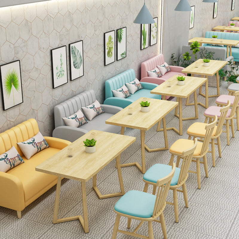 Contemporary Kitchen Dining Side Chair Slat Back Side Chair with Wood Legs