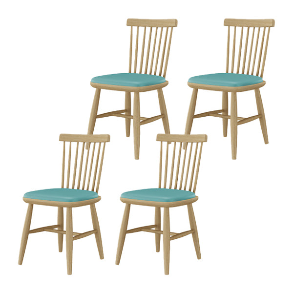 Contemporary Kitchen Dining Side Chair Slat Back Side Chair with Wood Legs