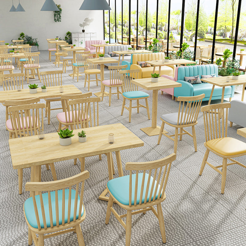 Contemporary Kitchen Dining Side Chair Slat Back Side Chair with Wood Legs