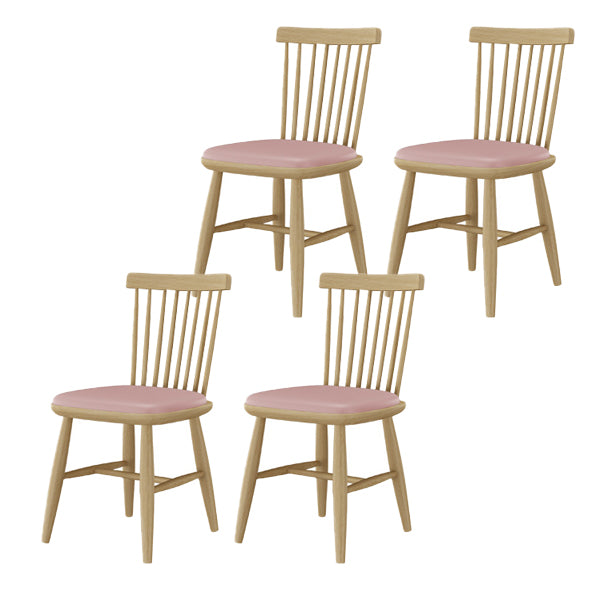 Contemporary Kitchen Dining Side Chair Slat Back Side Chair with Wood Legs