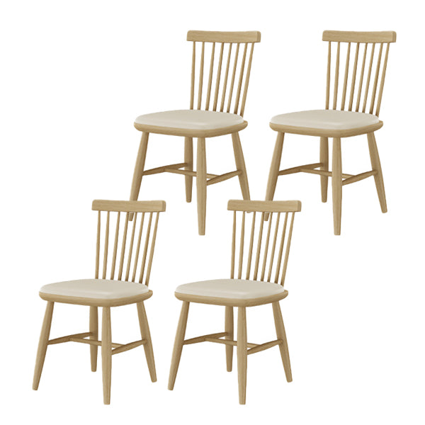 Contemporary Kitchen Dining Side Chair Slat Back Side Chair with Wood Legs