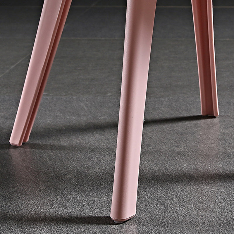 Glam Plastic Frame Dining Armchair Upholstered Fabric Arm Chair