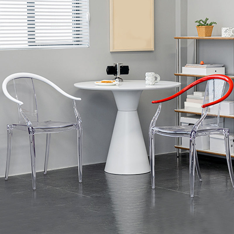 Glam Acrylic Frame Dining Armchair Slat Back Stacking Arm Chair