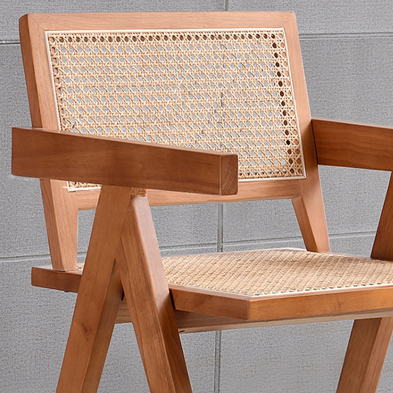 Rubberwood Solid Wood Dining Chair Open Back Dining Chair for Dining Room