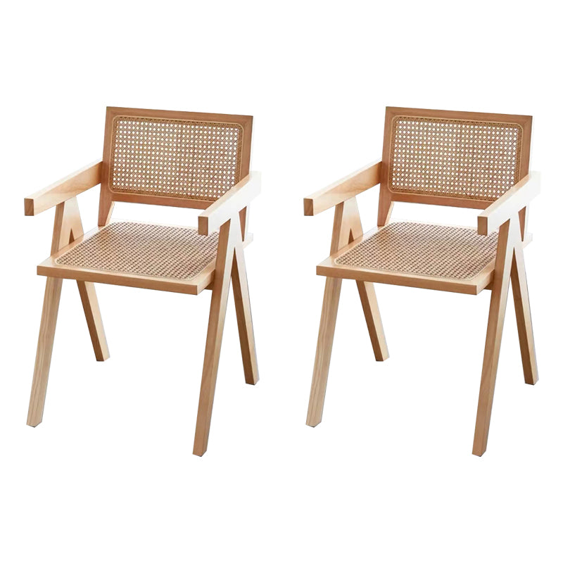 Rubberwood Solid Wood Dining Chair Open Back Dining Chair for Dining Room