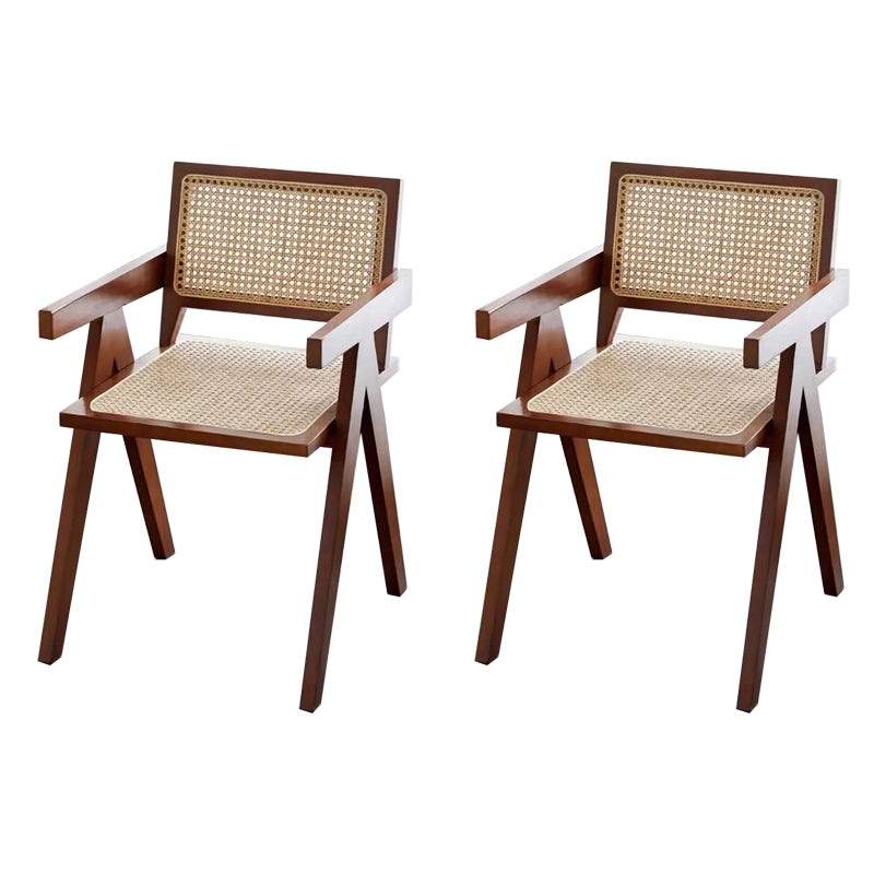 Rubberwood Solid Wood Dining Chair Open Back Dining Chair for Dining Room