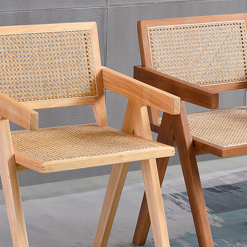 Rubberwood Solid Wood Dining Chair Open Back Dining Chair for Dining Room