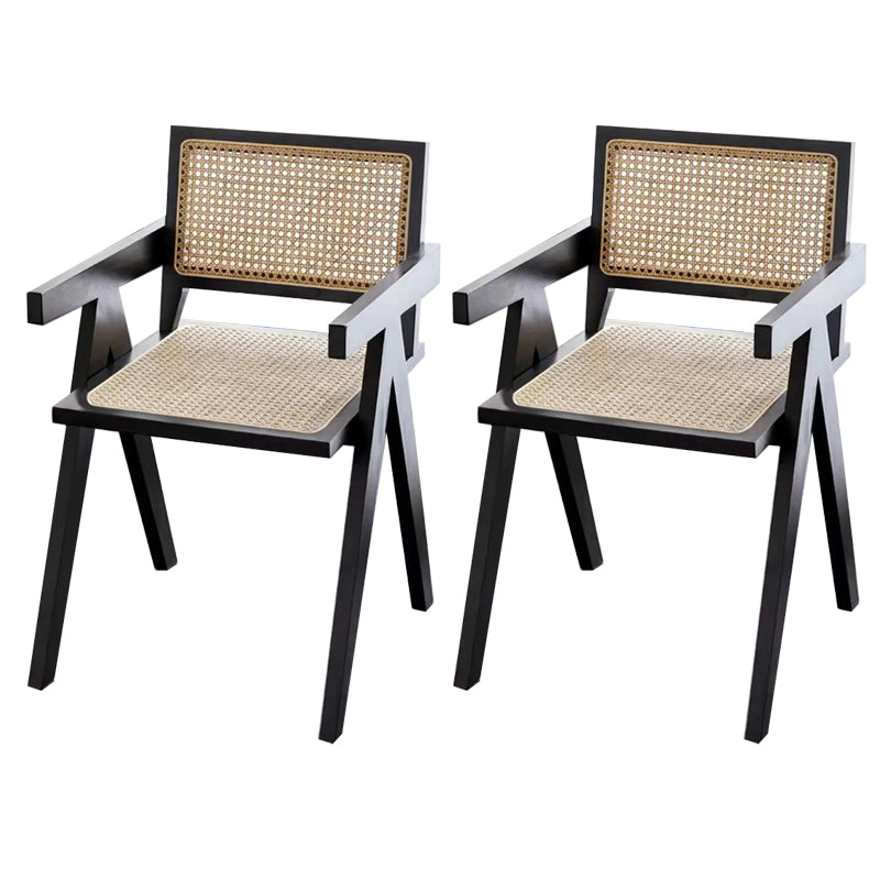 Rubberwood Solid Wood Dining Chair Open Back Dining Chair for Dining Room