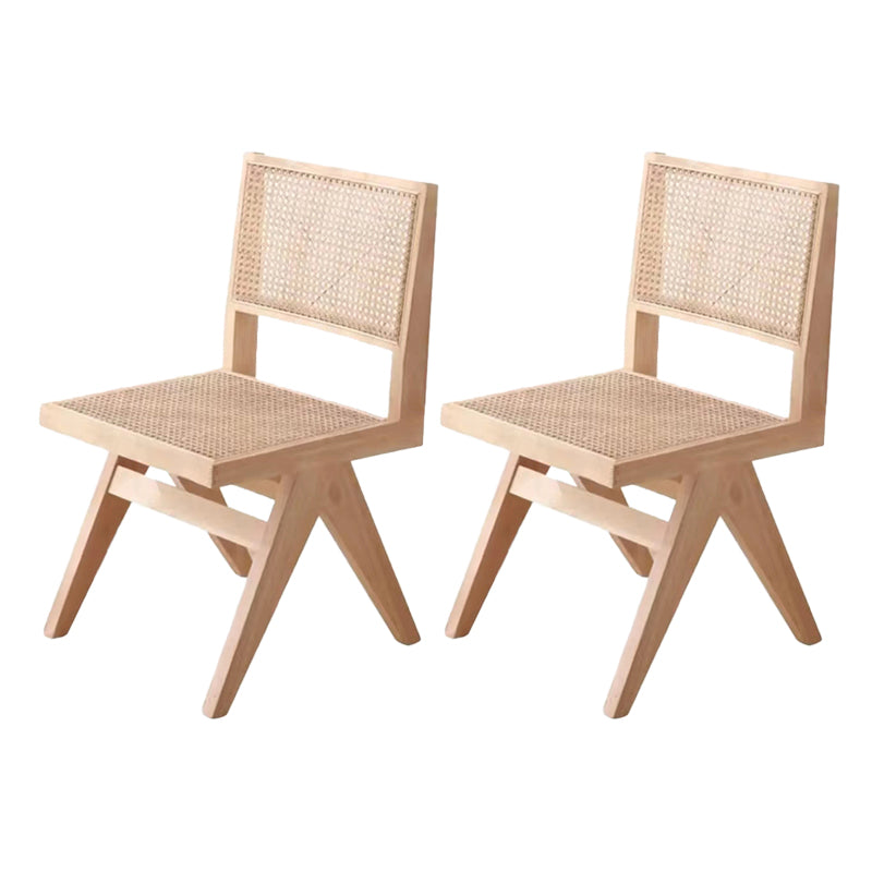 Rubberwood Solid Wood Dining Chair Open Back Dining Chair for Dining Room