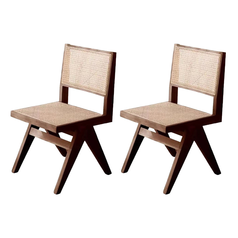 Rubberwood Solid Wood Dining Chair Open Back Dining Chair for Dining Room