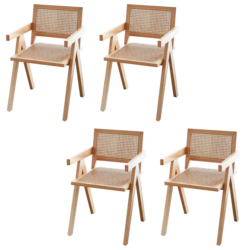 Rubberwood Solid Wood Dining Chair Open Back Dining Chair for Dining Room