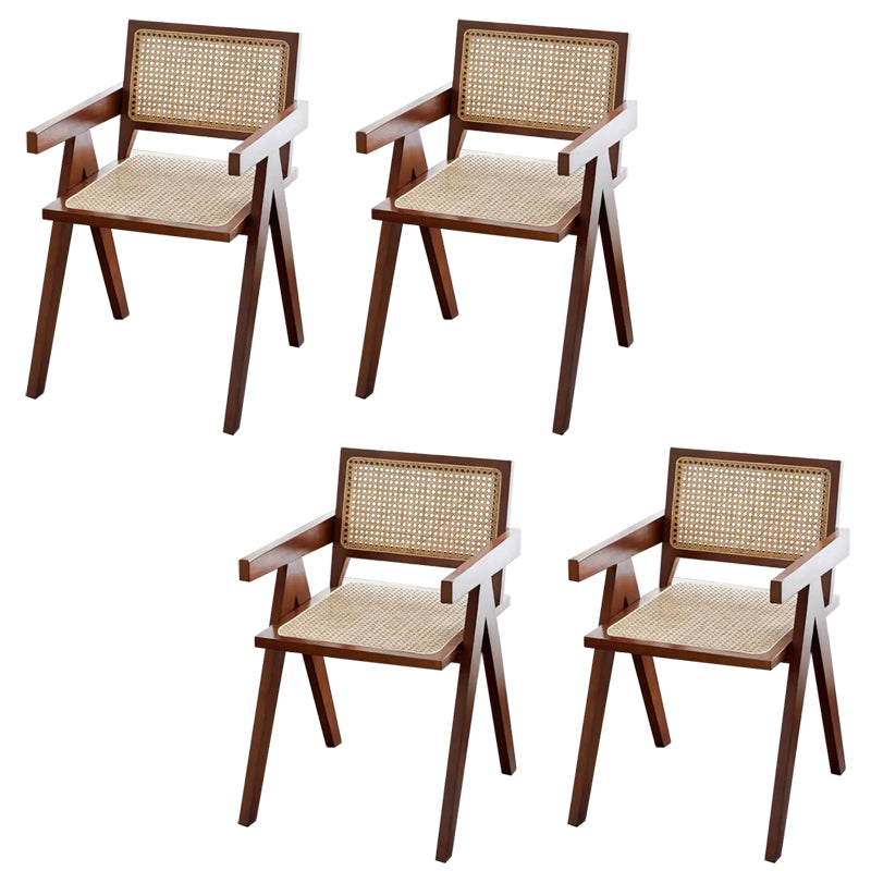 Rubberwood Solid Wood Dining Chair Open Back Dining Chair for Dining Room