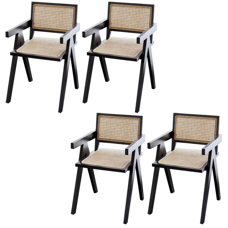 Rubberwood Solid Wood Dining Chair Open Back Dining Chair for Dining Room