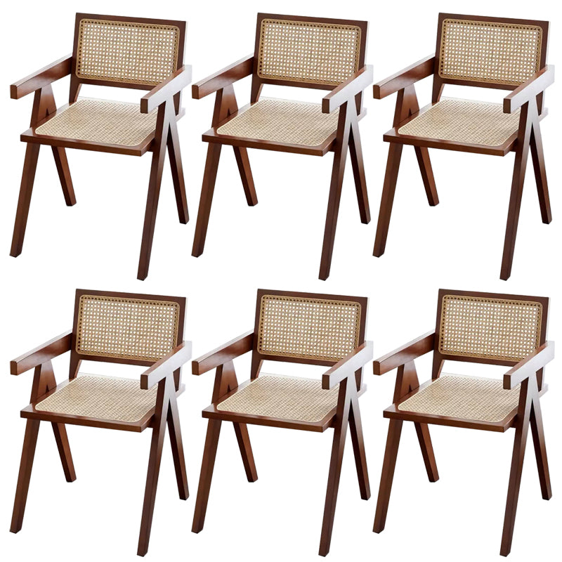 Rubberwood Solid Wood Dining Chair Open Back Dining Chair for Dining Room