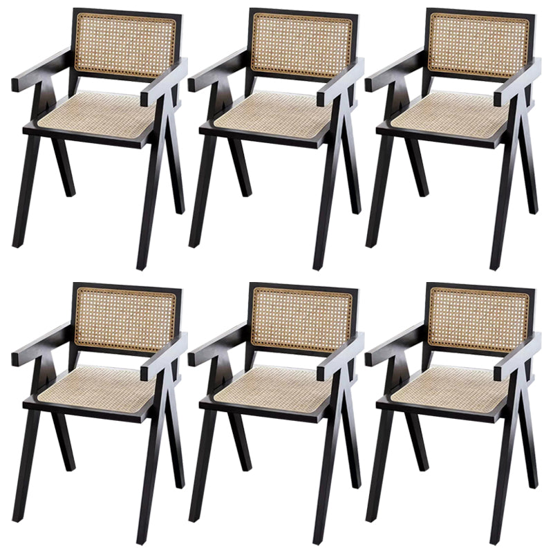 Rubberwood Solid Wood Dining Chair Open Back Dining Chair for Dining Room