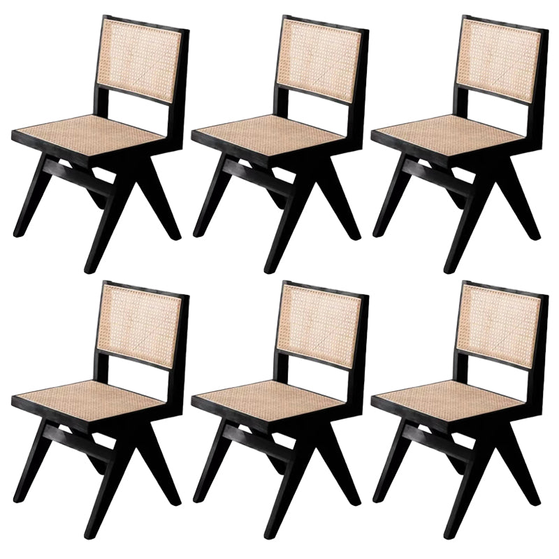 Rubberwood Solid Wood Dining Chair Open Back Dining Chair for Dining Room