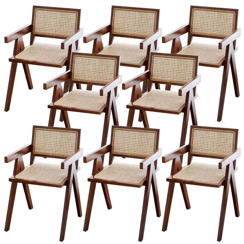 Rubberwood Solid Wood Dining Chair Open Back Dining Chair for Dining Room
