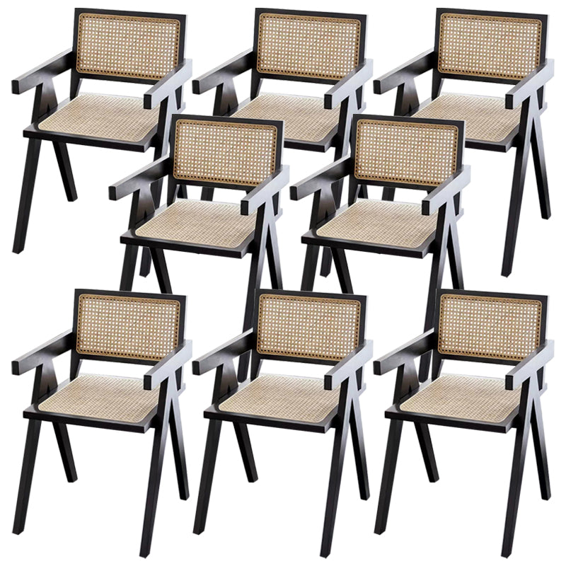 Rubberwood Solid Wood Dining Chair Open Back Dining Chair for Dining Room