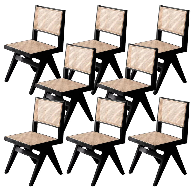 Rubberwood Solid Wood Dining Chair Open Back Dining Chair for Dining Room