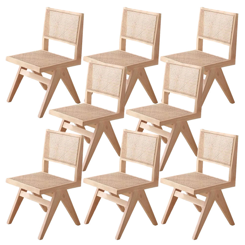 Rubberwood Solid Wood Dining Chair Open Back Dining Chair for Dining Room
