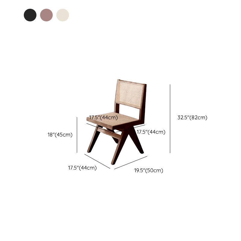 Rubberwood Solid Wood Dining Chair Open Back Dining Chair for Dining Room