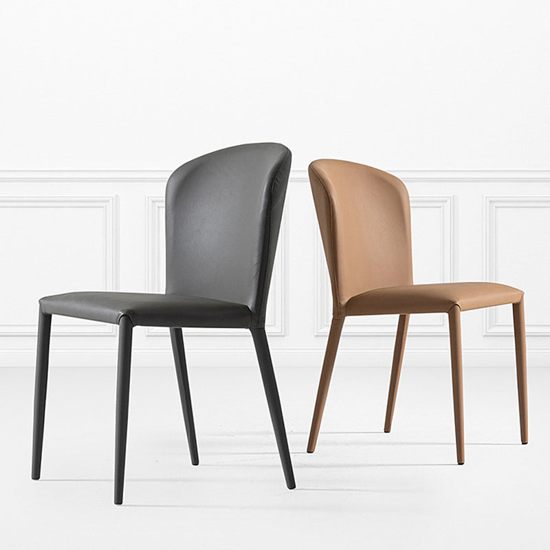 Faux Leather Kitchen Dining Armless Chair Upholstered Dining Chair