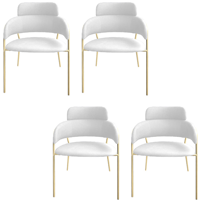 Glam Upholstered Arm Chair Velvet Open Back Dining Chair with Gold Legs