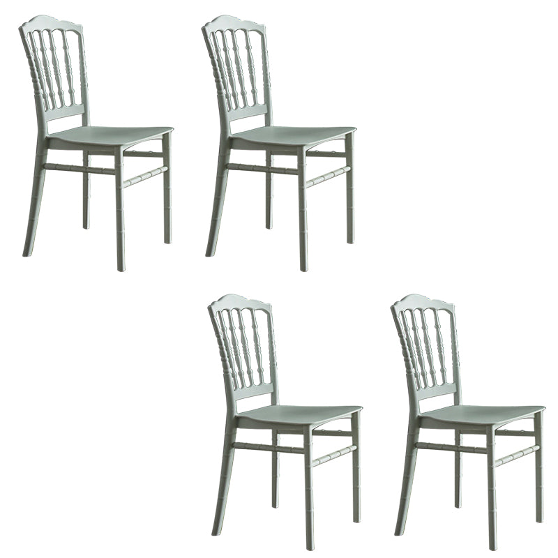 Glam Kitchen Dining Side Chair Plastic Armless Chair Windsor Back Side Chair