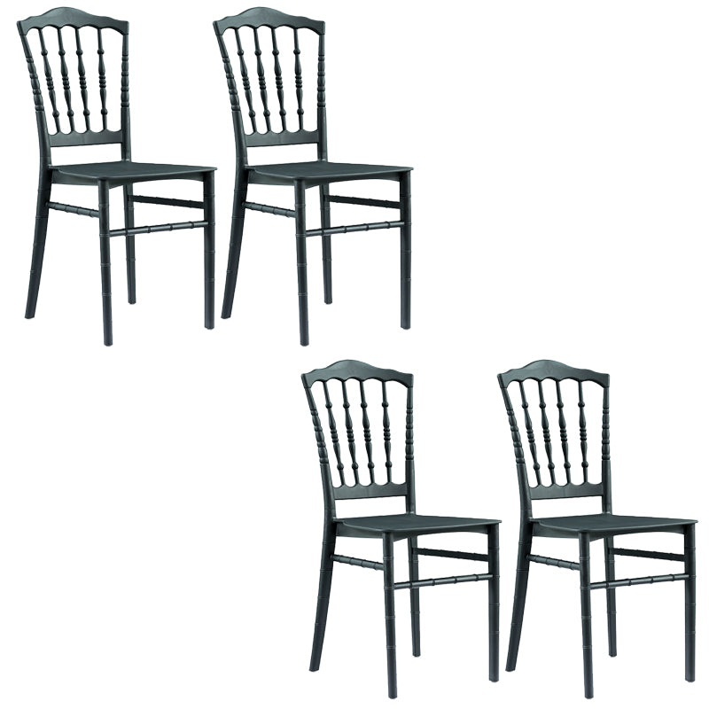 Glam Kitchen Dining Side Chair Plastic Armless Chair Windsor Back Side Chair