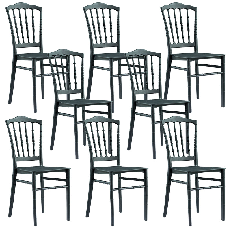 Glam Kitchen Dining Side Chair Plastic Armless Chair Windsor Back Side Chair