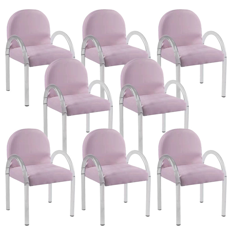Glam Acrylic Dining Armchair Upholstered Velvet Dining Arm Chair