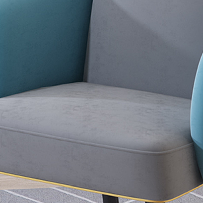 Upholstered Velvet Arm Chair Industrial Parsons Chair with Metal Legs