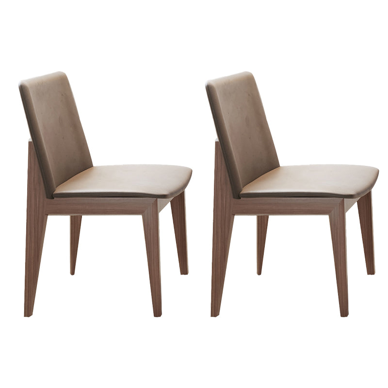 Wood Kitchen Dining Armless Chair Contemporary Solid Back Dining Chair