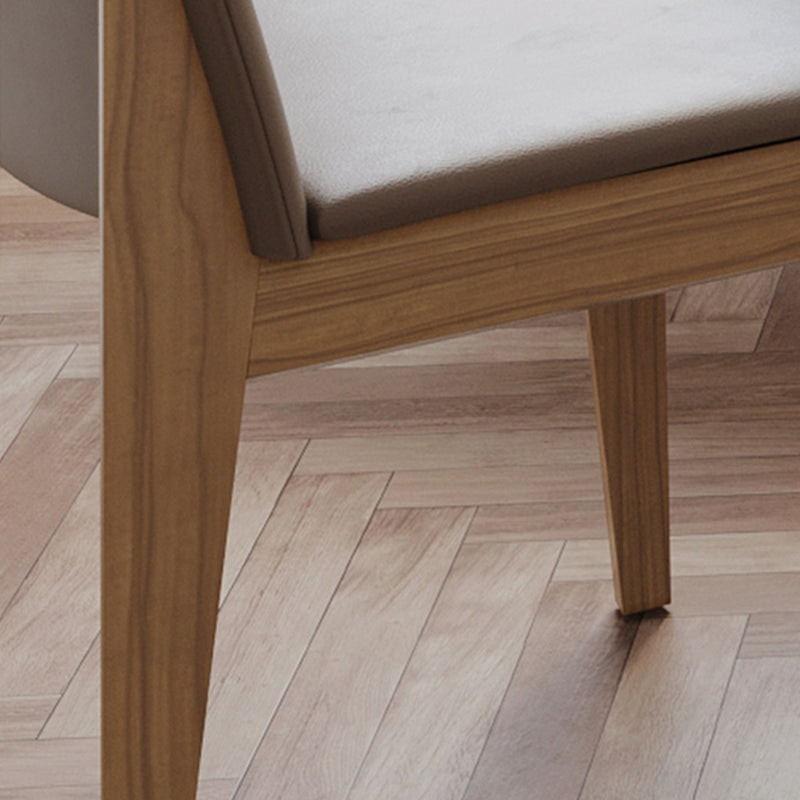 Wood Kitchen Dining Armless Chair Contemporary Solid Back Dining Chair