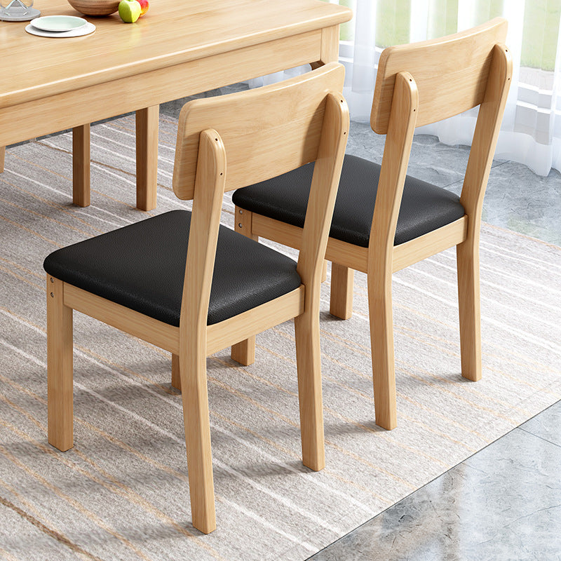 Contemporary Kitchen Dining Side Chair Wood Open Back Dining Side Chair